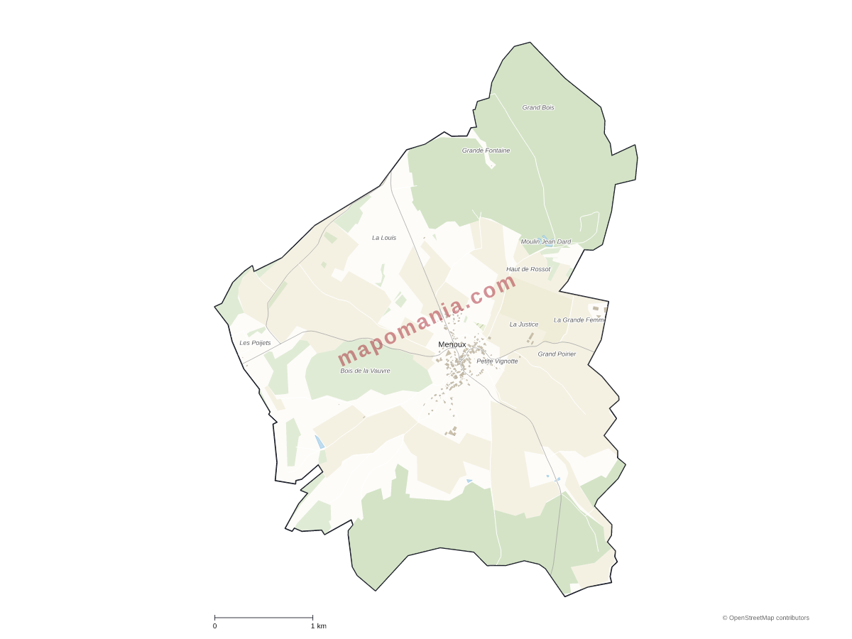 Carte de Menoux à personnaliser