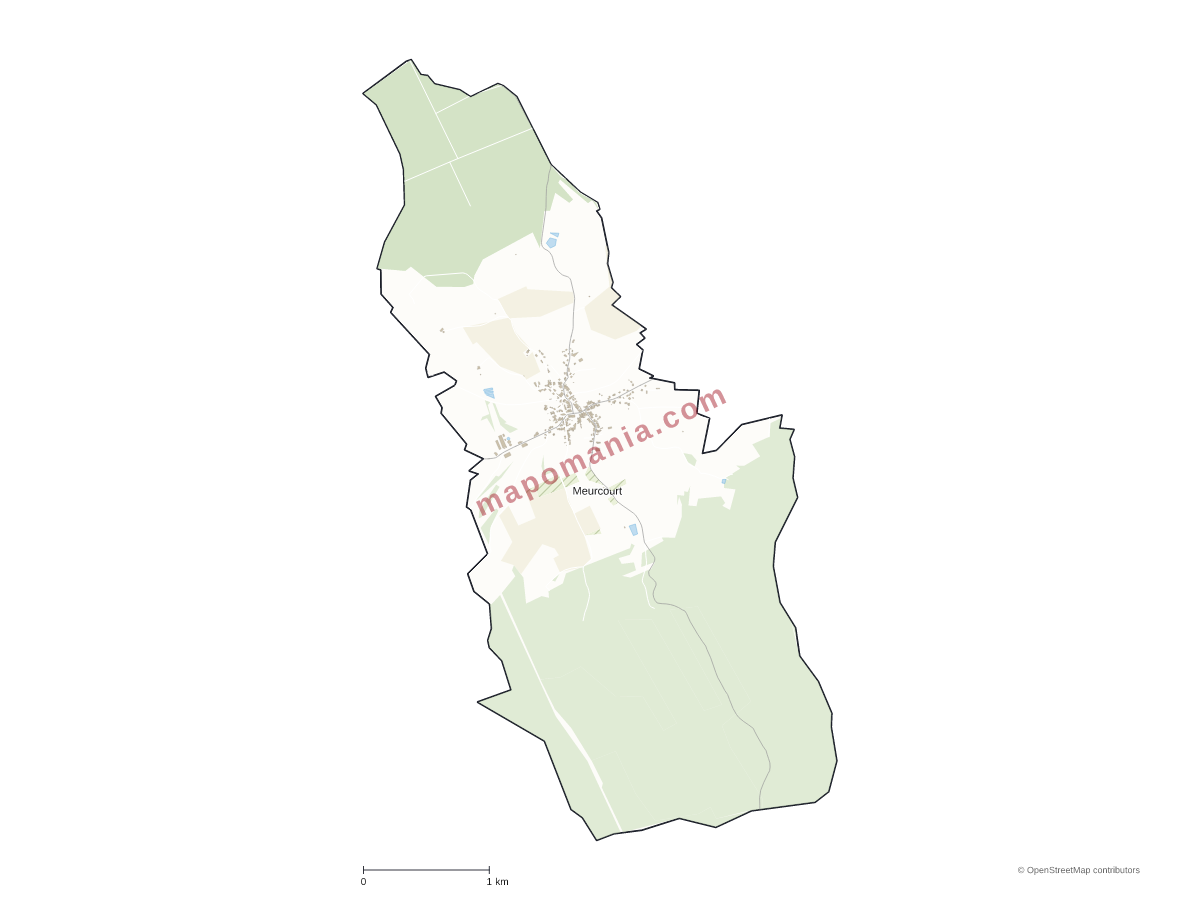 Carte de Meurcourt à personnaliser