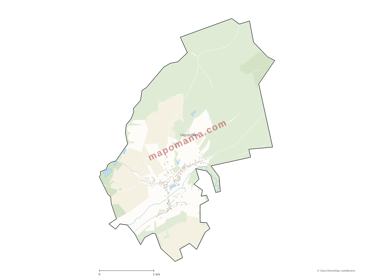 Carte de Mignavillers à personnaliser