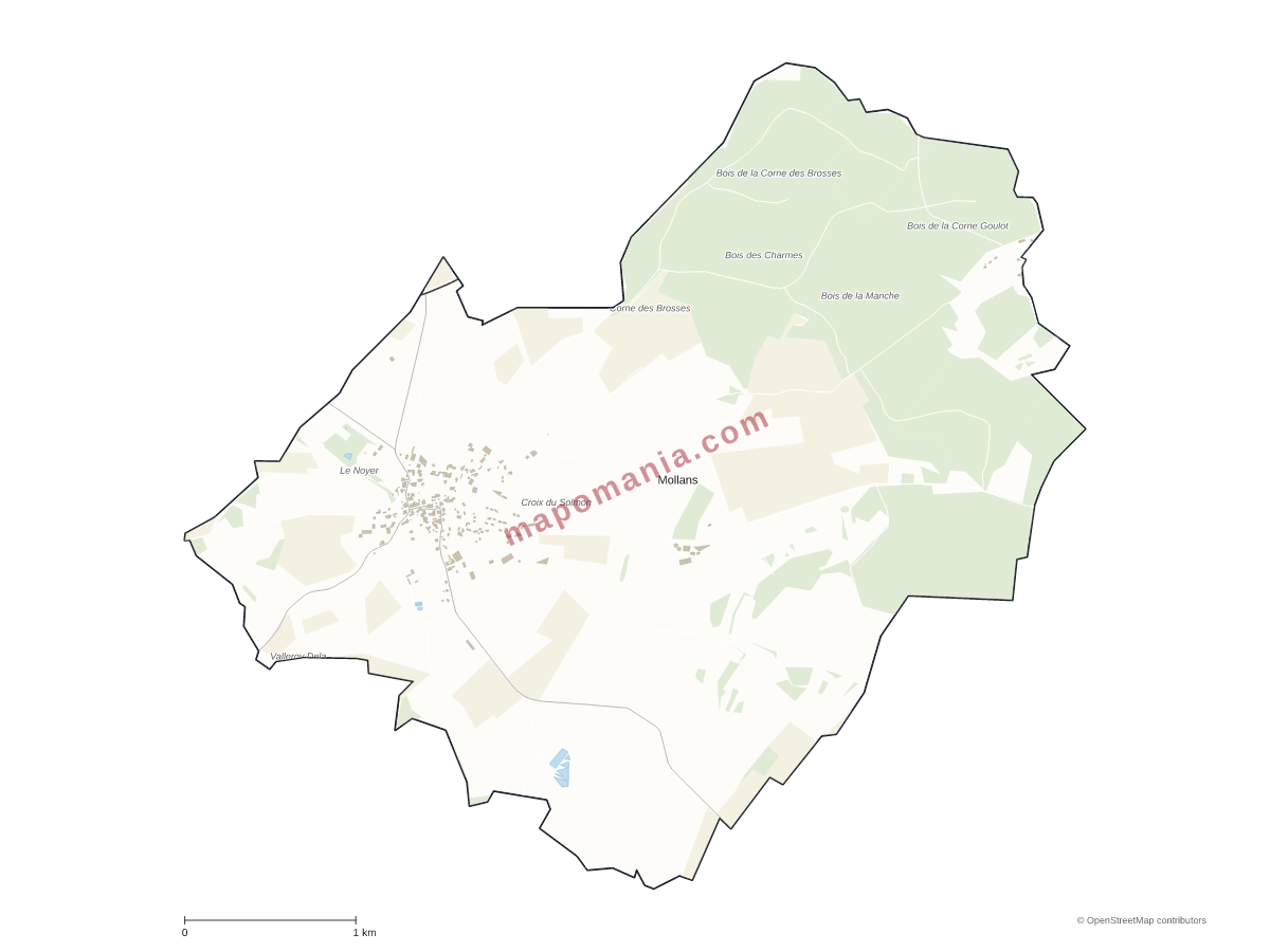 Carte de Mollans à personnaliser