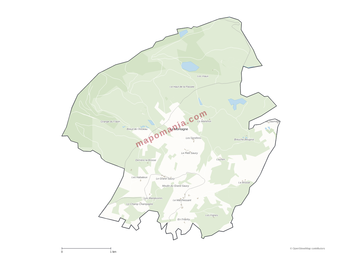 Carte de La Montagne à personnaliser