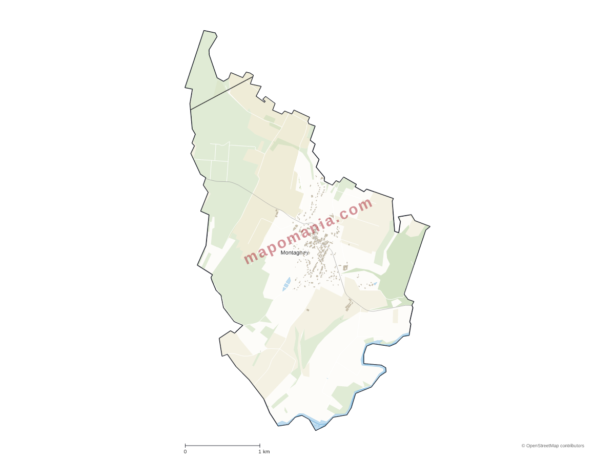 Carte de Montagney à personnaliser
