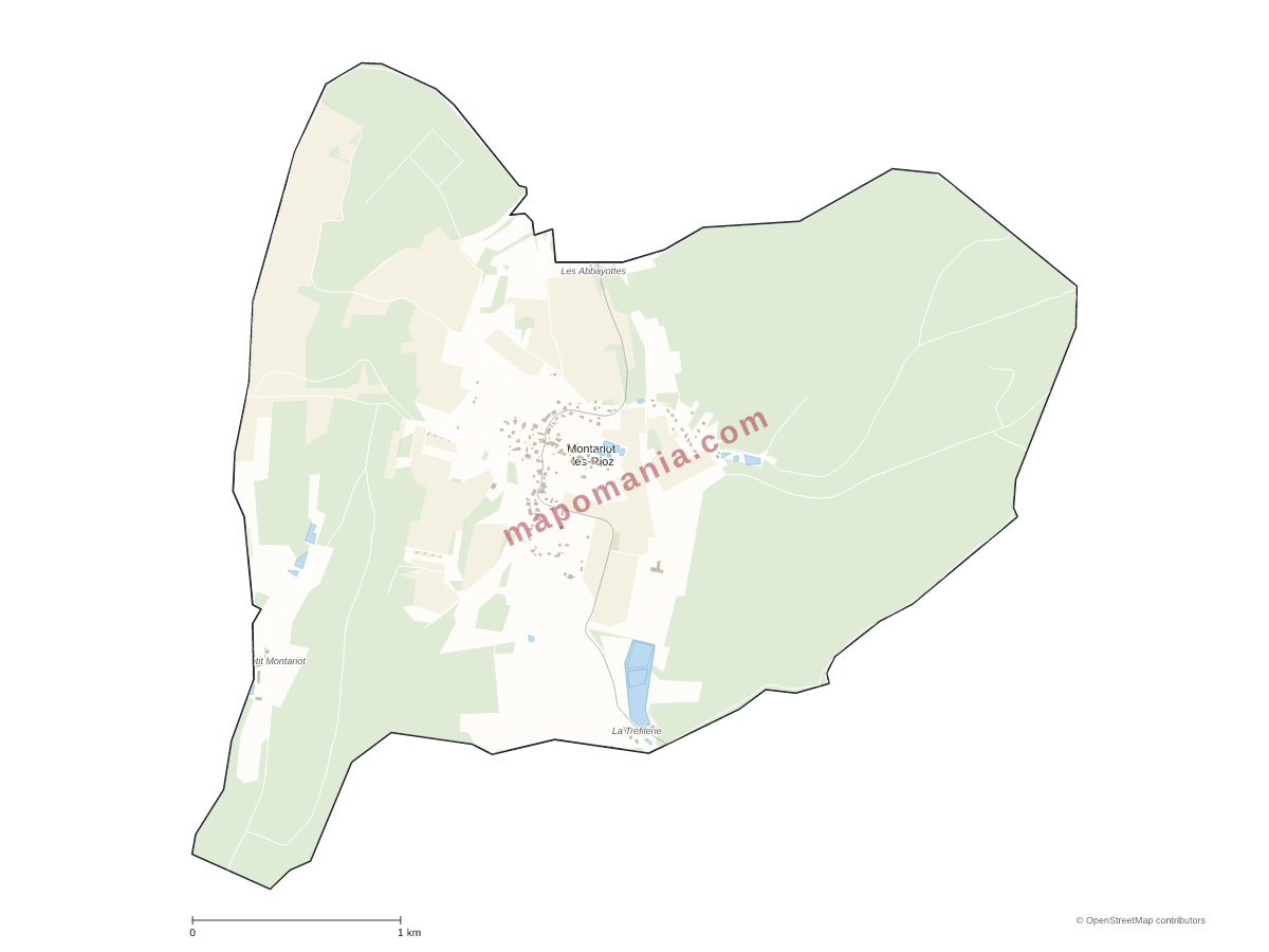 Carte de Montarlot-lès-Rioz à personnaliser