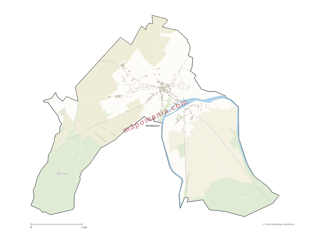 Carte de Montbozon à personnaliser