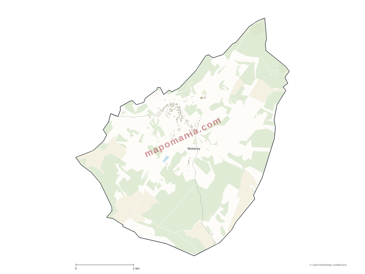 Carte de Montcey à personnaliser