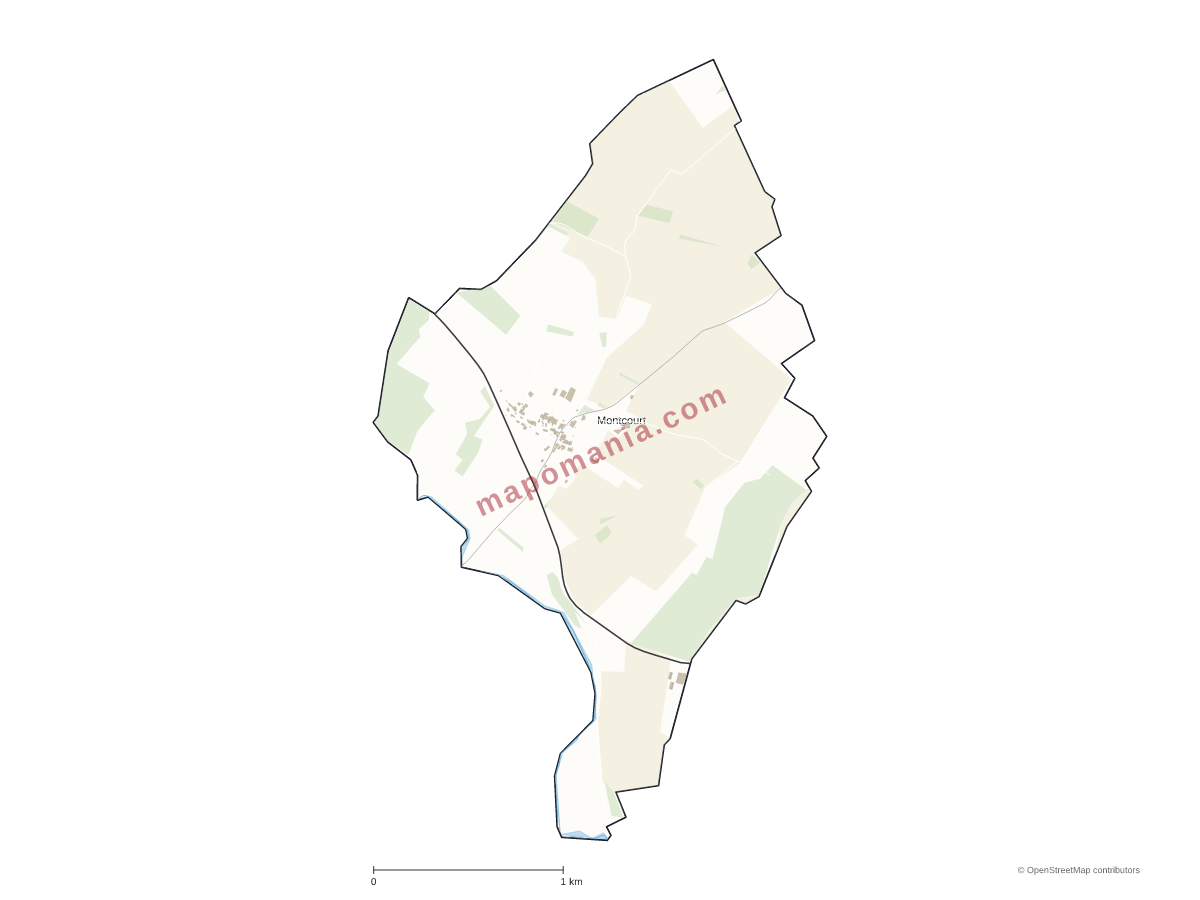Carte de Montcourt à personnaliser