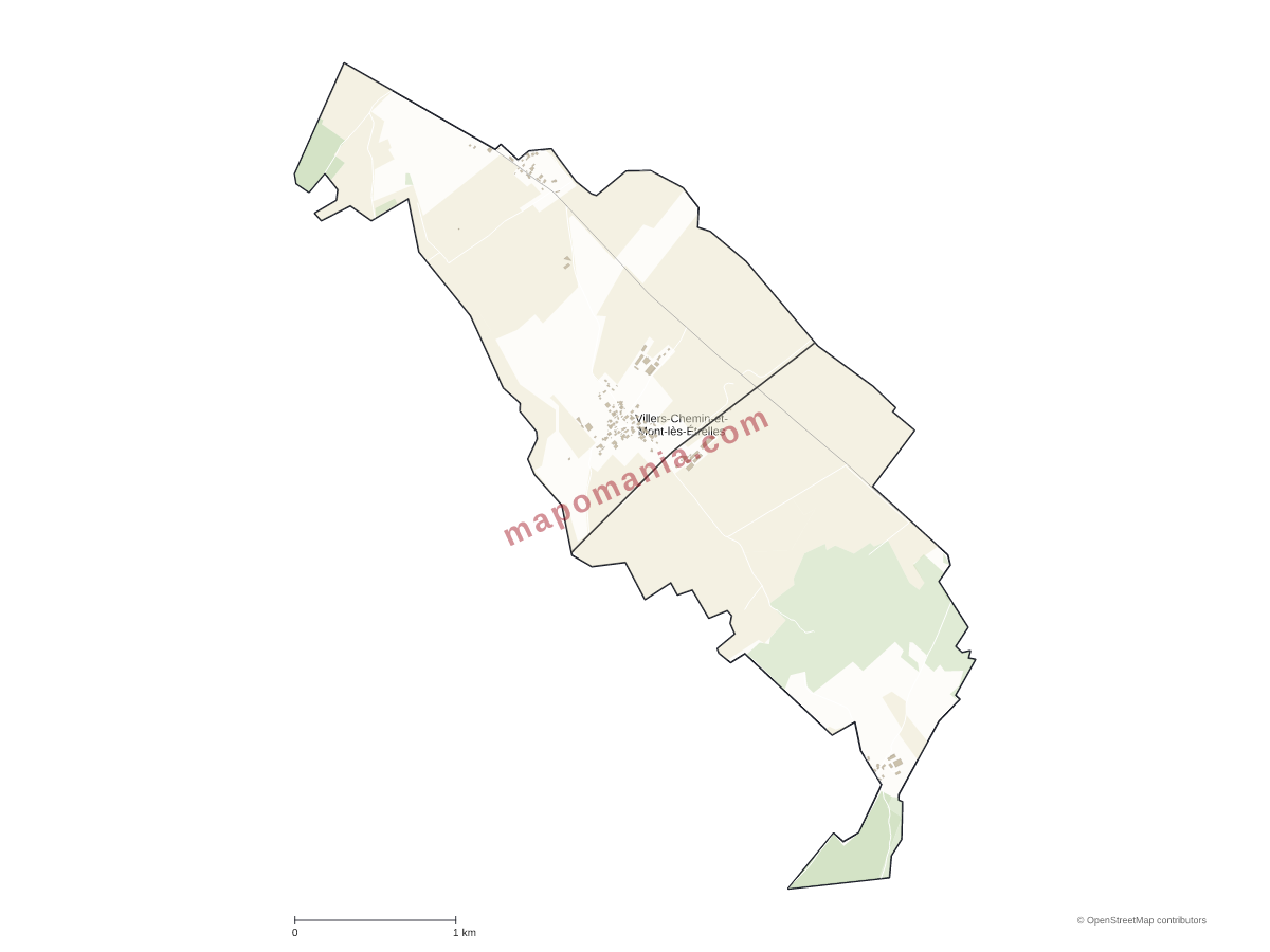 Carte de Villers-Chemin-et-Mont-lès-Étrelles à personnaliser