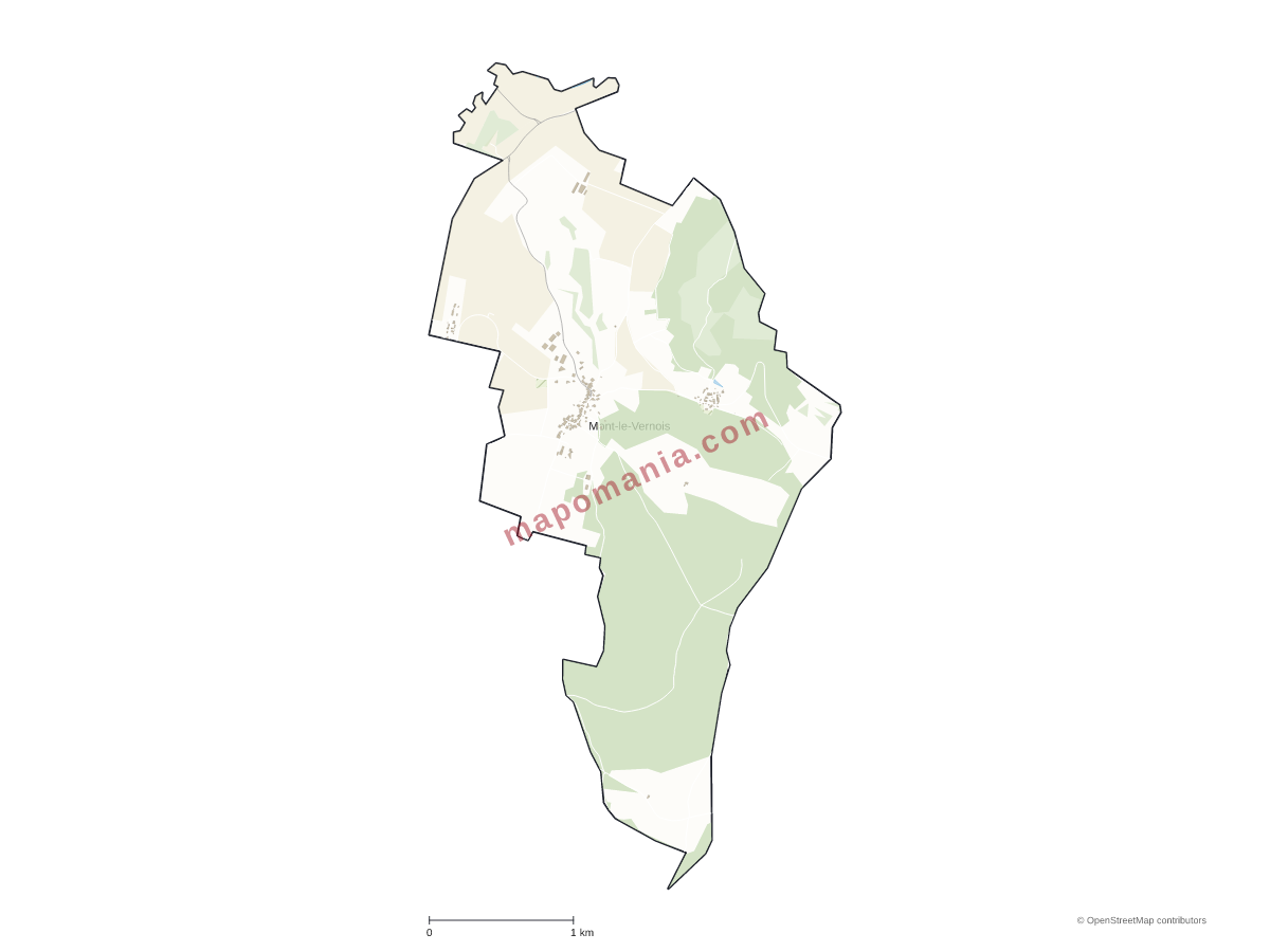 Carte de Mont-le-Vernois à personnaliser
