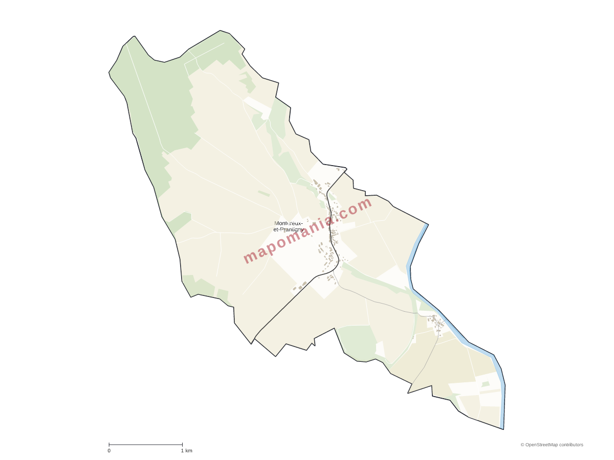 Carte de Montureux-et-Prantigny à personnaliser
