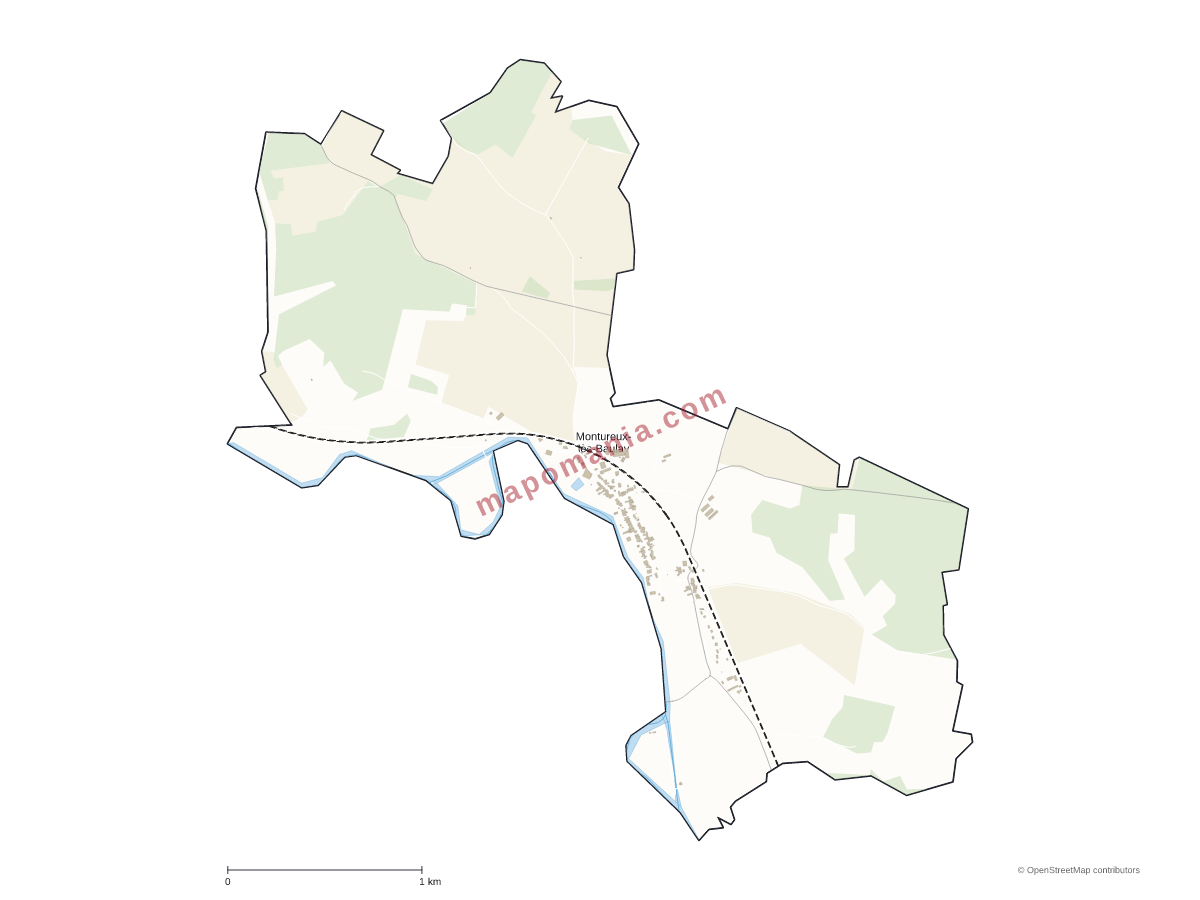 Carte de Montureux-lès-Baulay à personnaliser