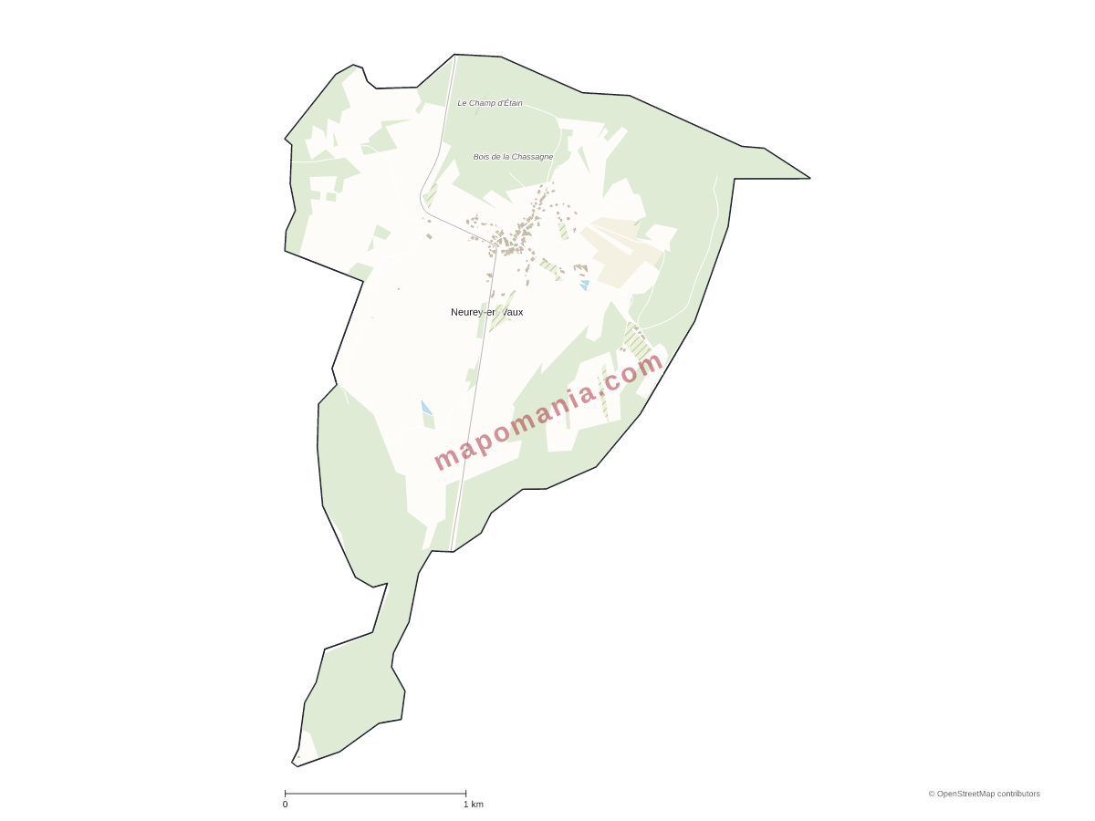 Carte de Neurey-en-Vaux à personnaliser