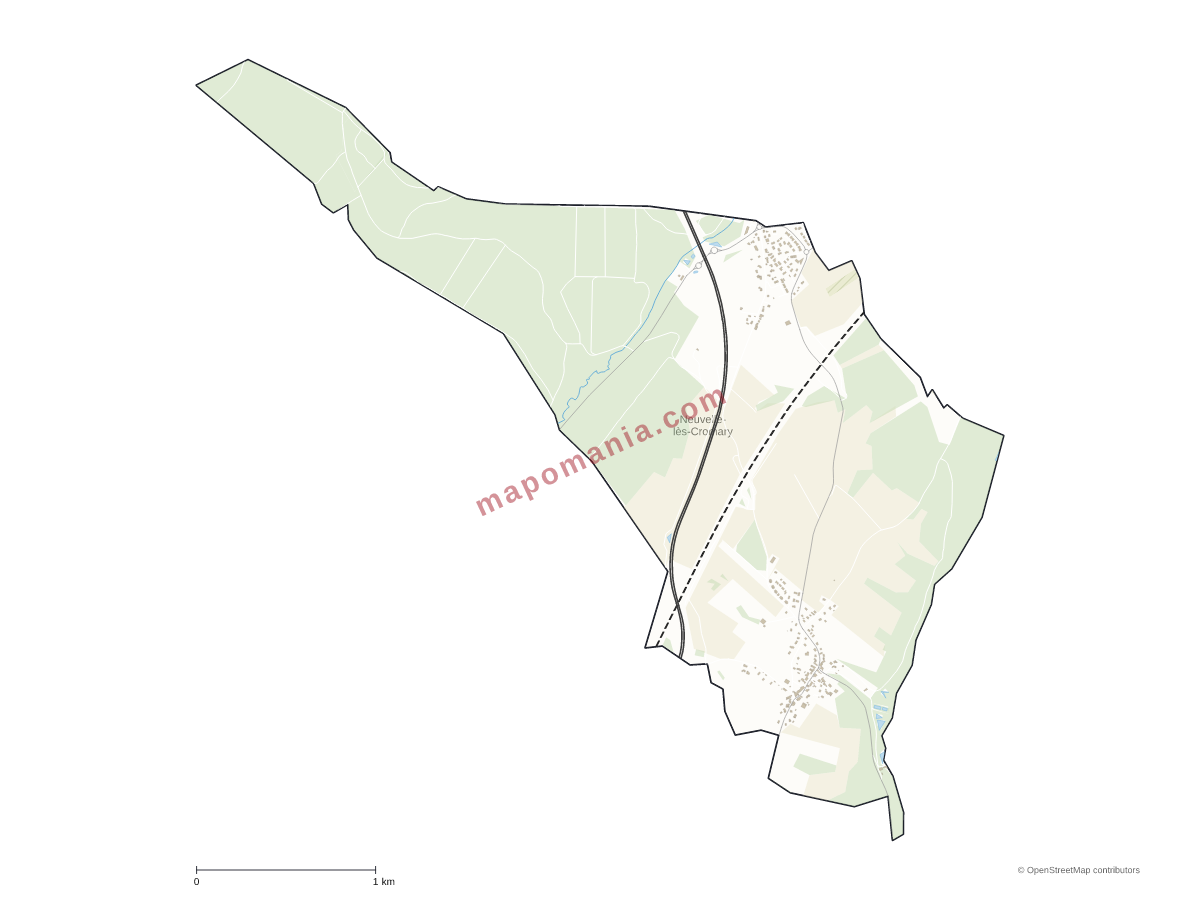 Carte de Neuvelle-lès-Cromary à personnaliser