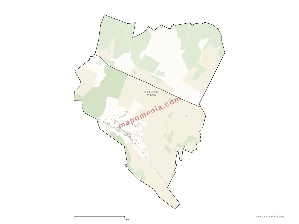 Carte de La Neuvelle-lès-Scey à personnaliser
