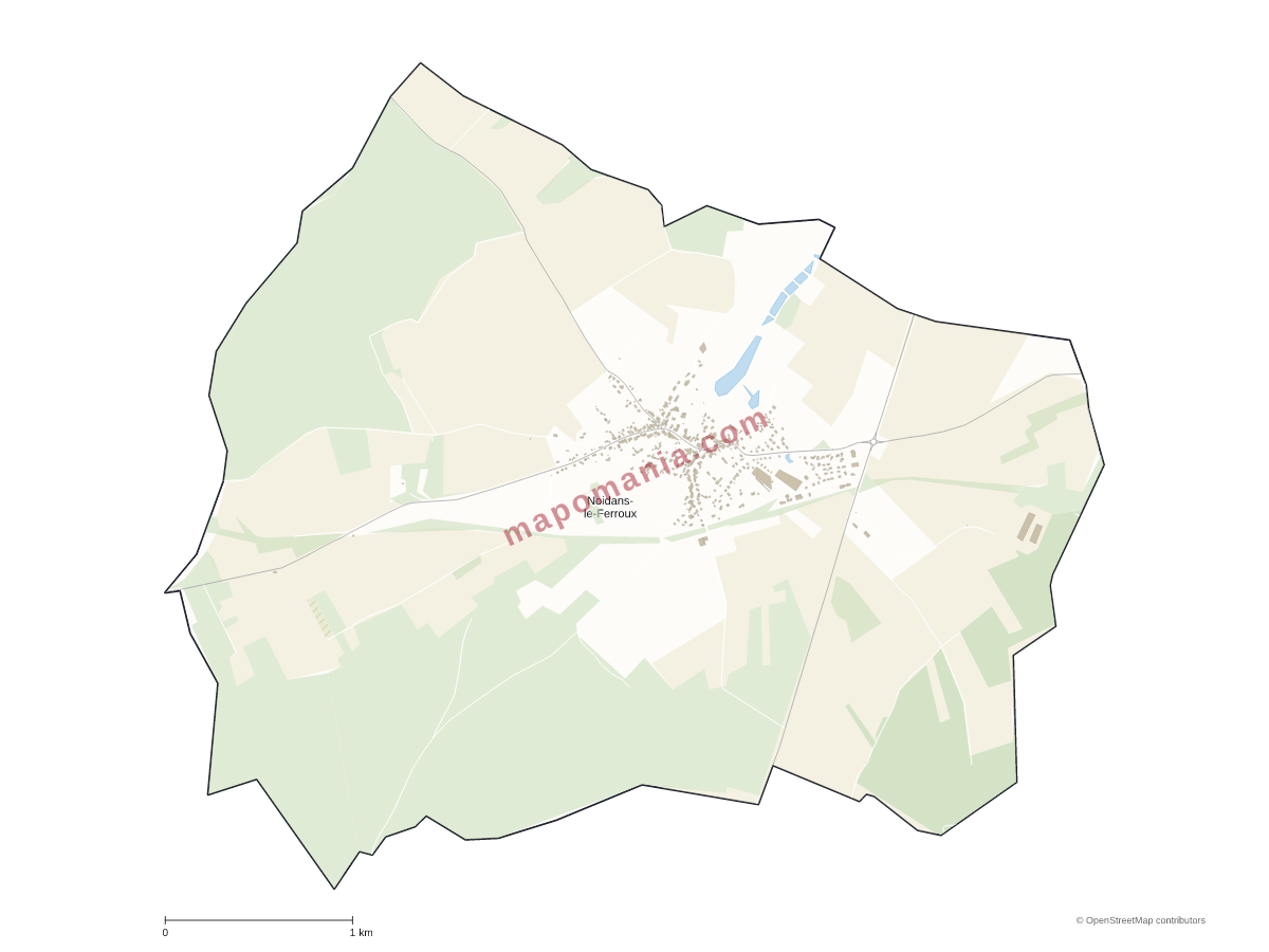 Carte de Noidans-le-Ferroux à personnaliser