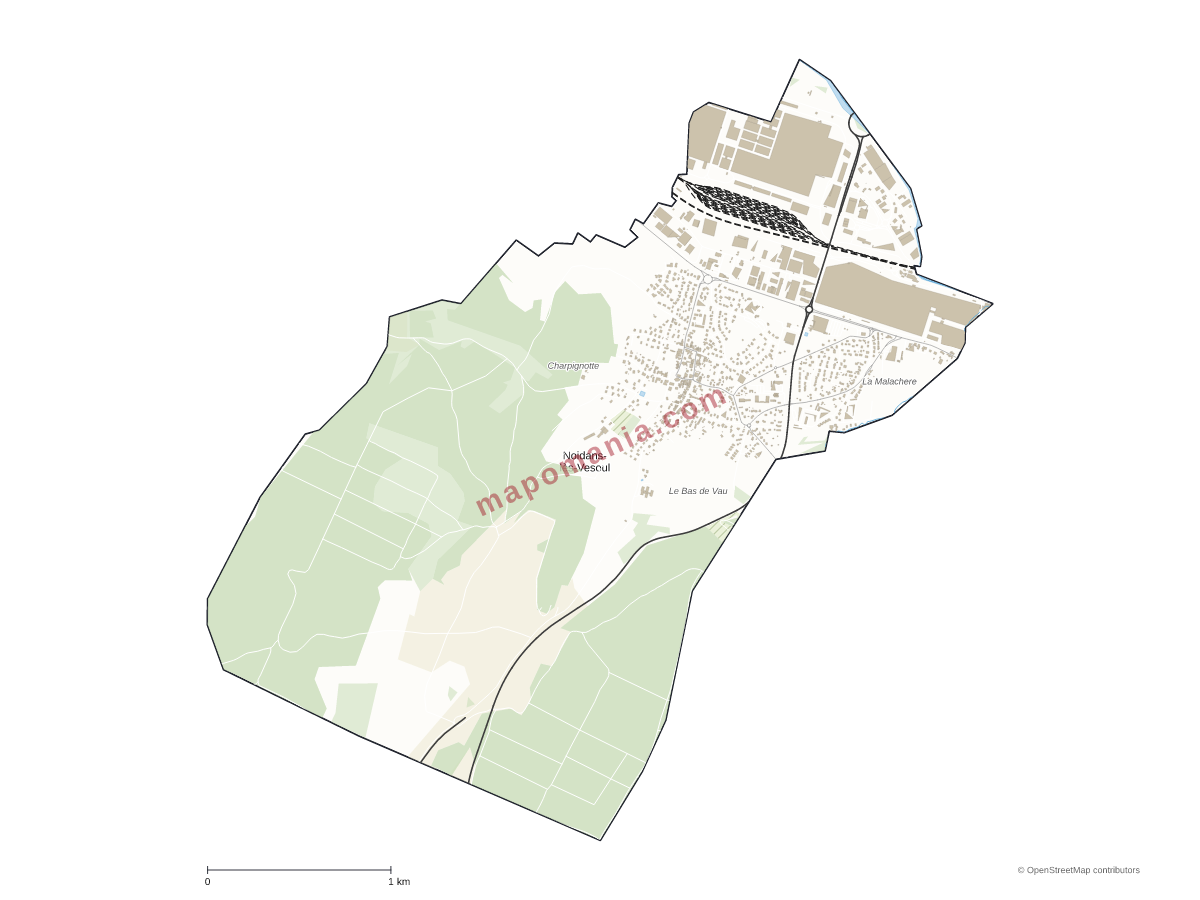 Carte de Noidans-lès-Vesoul à personnaliser
