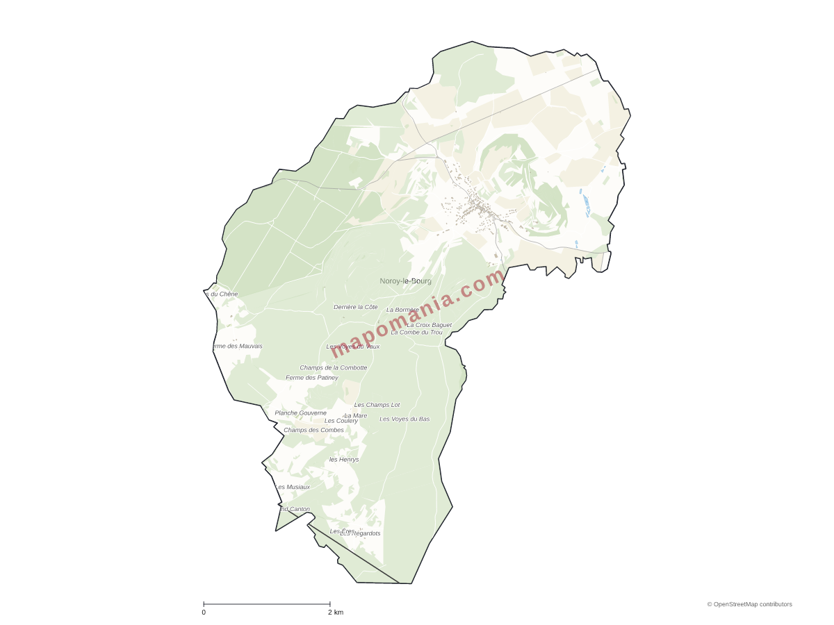Carte de Noroy-le-Bourg à personnaliser