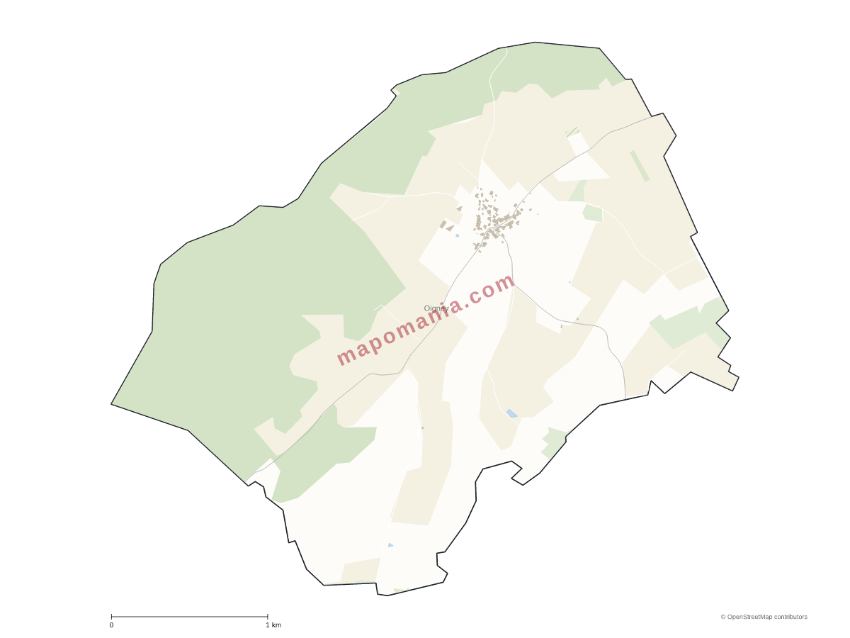 Carte de Oigney à personnaliser
