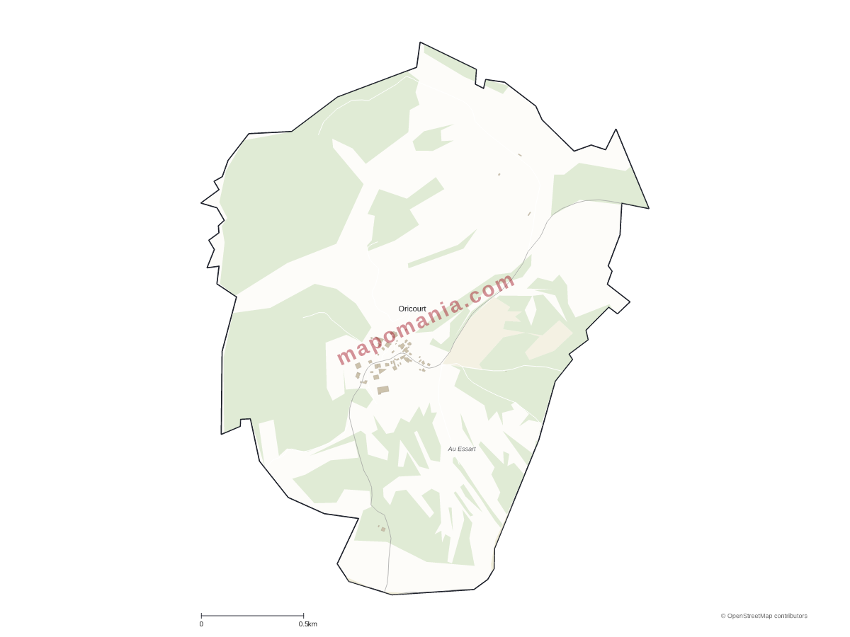 Carte de Oricourt à personnaliser
