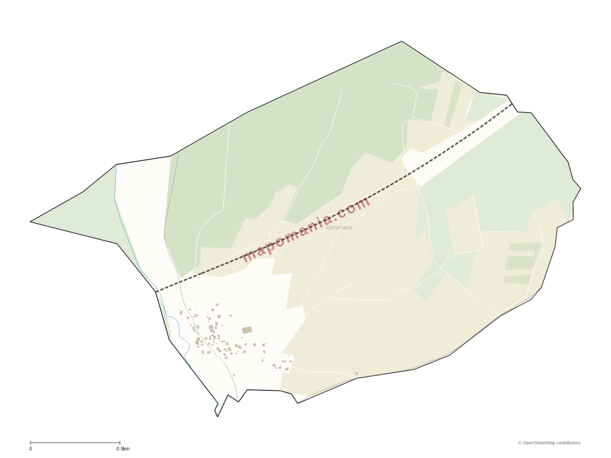 Carte de Ormenans à personnaliser