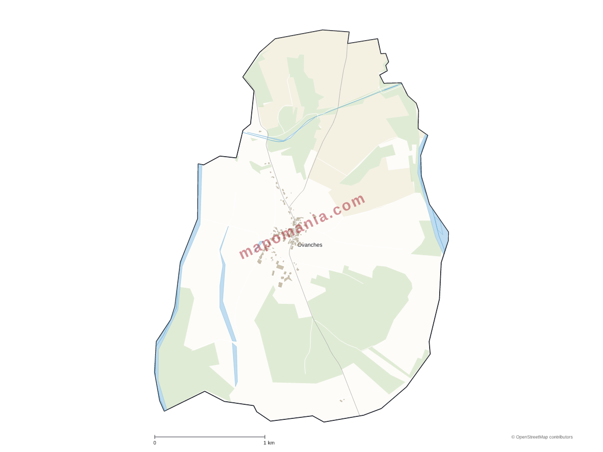 Carte de Ovanches à personnaliser