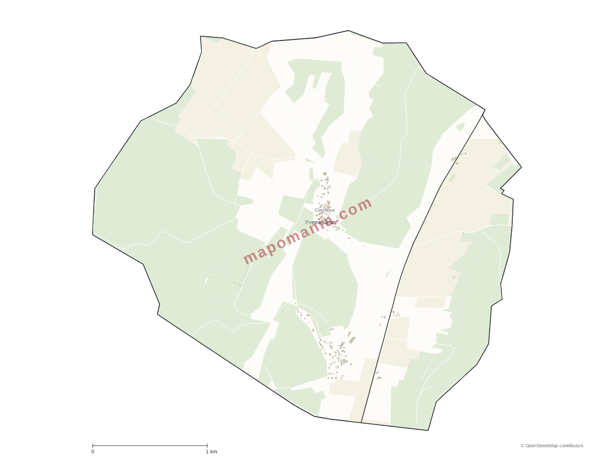 Carte de Pennesières à personnaliser