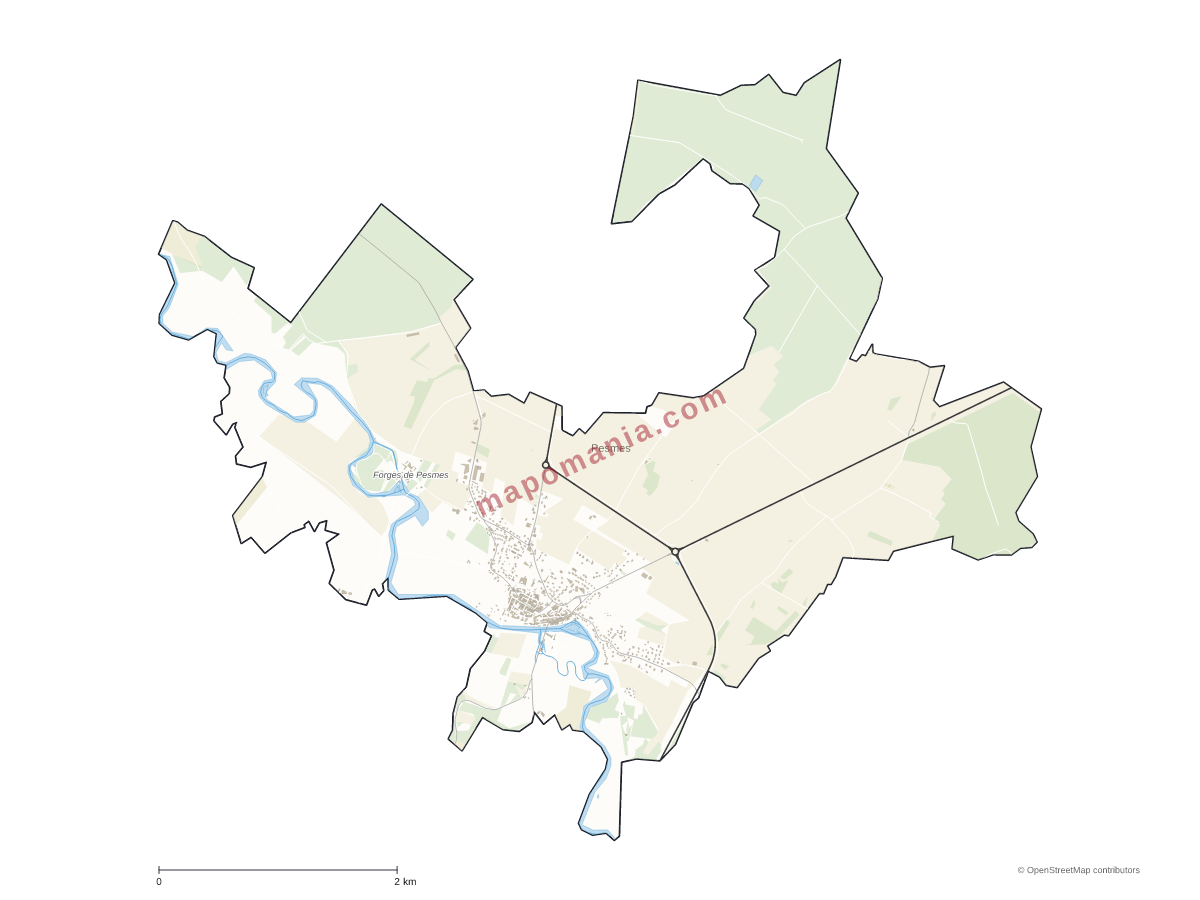 Carte de Pesmes à personnaliser
