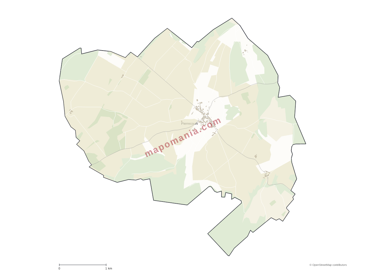 Carte de Pierrecourt à personnaliser