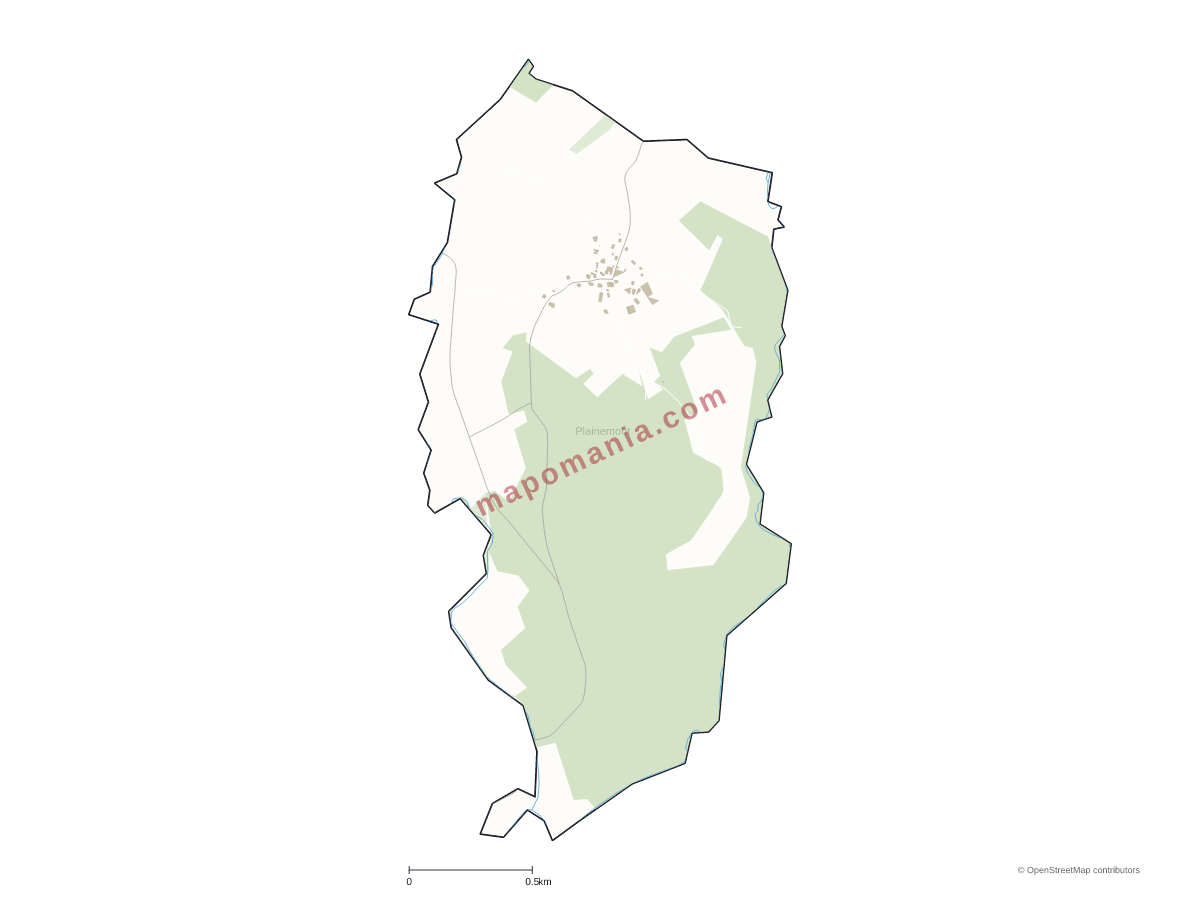 Carte de Plainemont à personnaliser