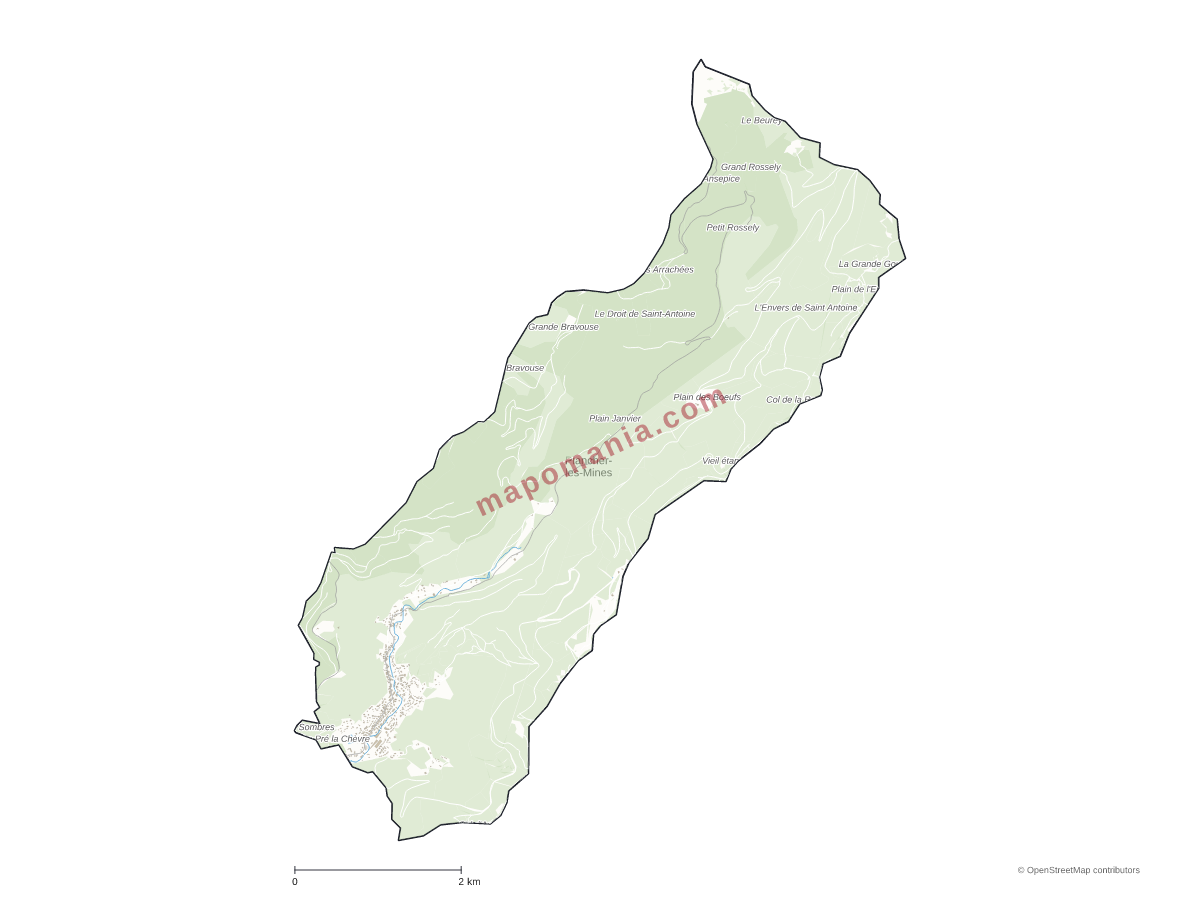 Carte de Plancher-les-Mines à personnaliser