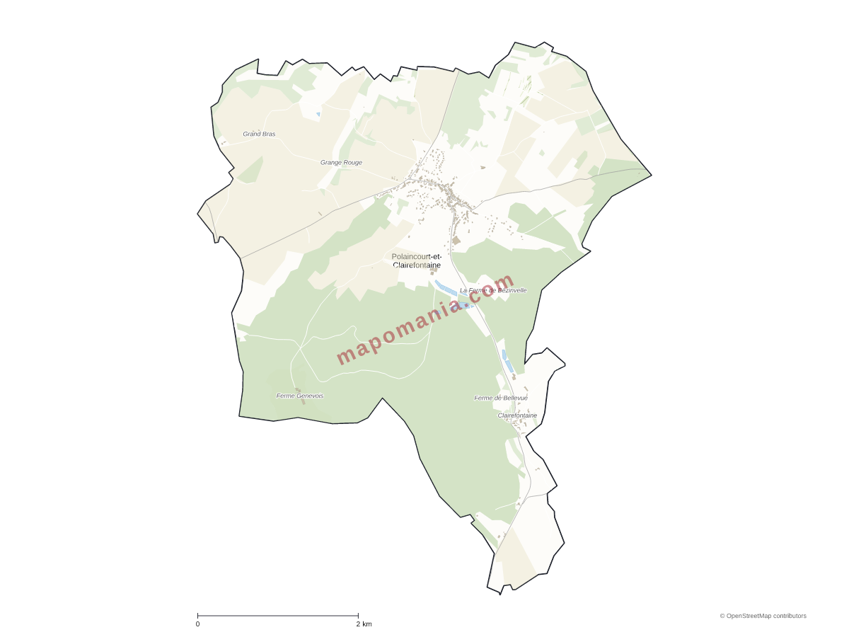 Carte de Polaincourt-et-Clairefontaine à personnaliser