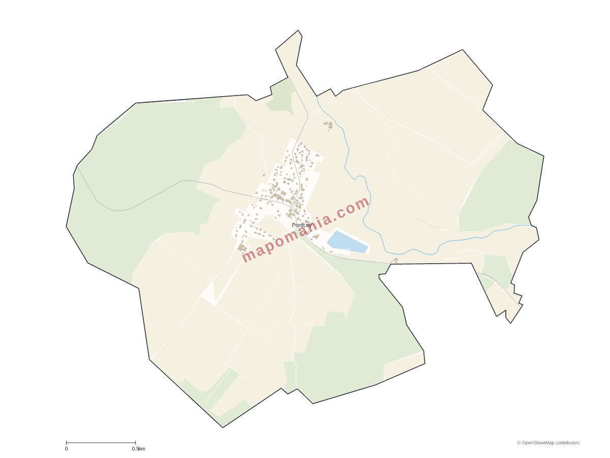 Carte de Pontcey à personnaliser