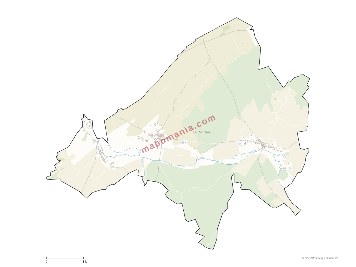 Carte de La Romaine à personnaliser