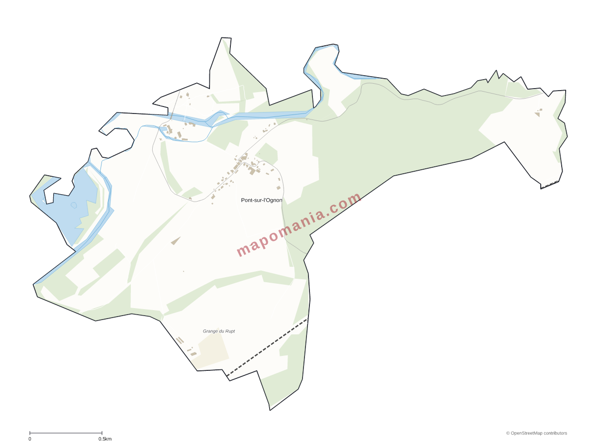 Carte de Pont-sur-l'Ognon à personnaliser