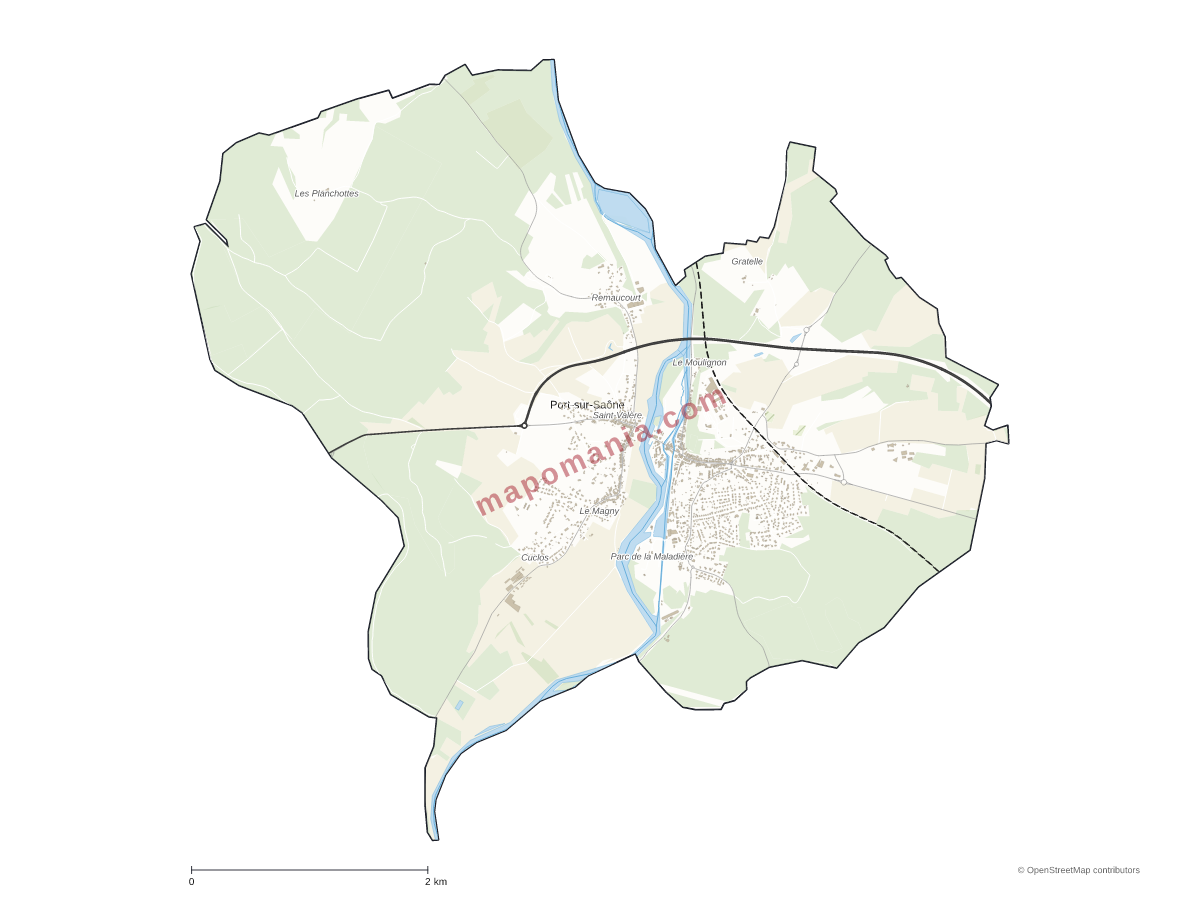Carte de Port-sur-Saône à personnaliser