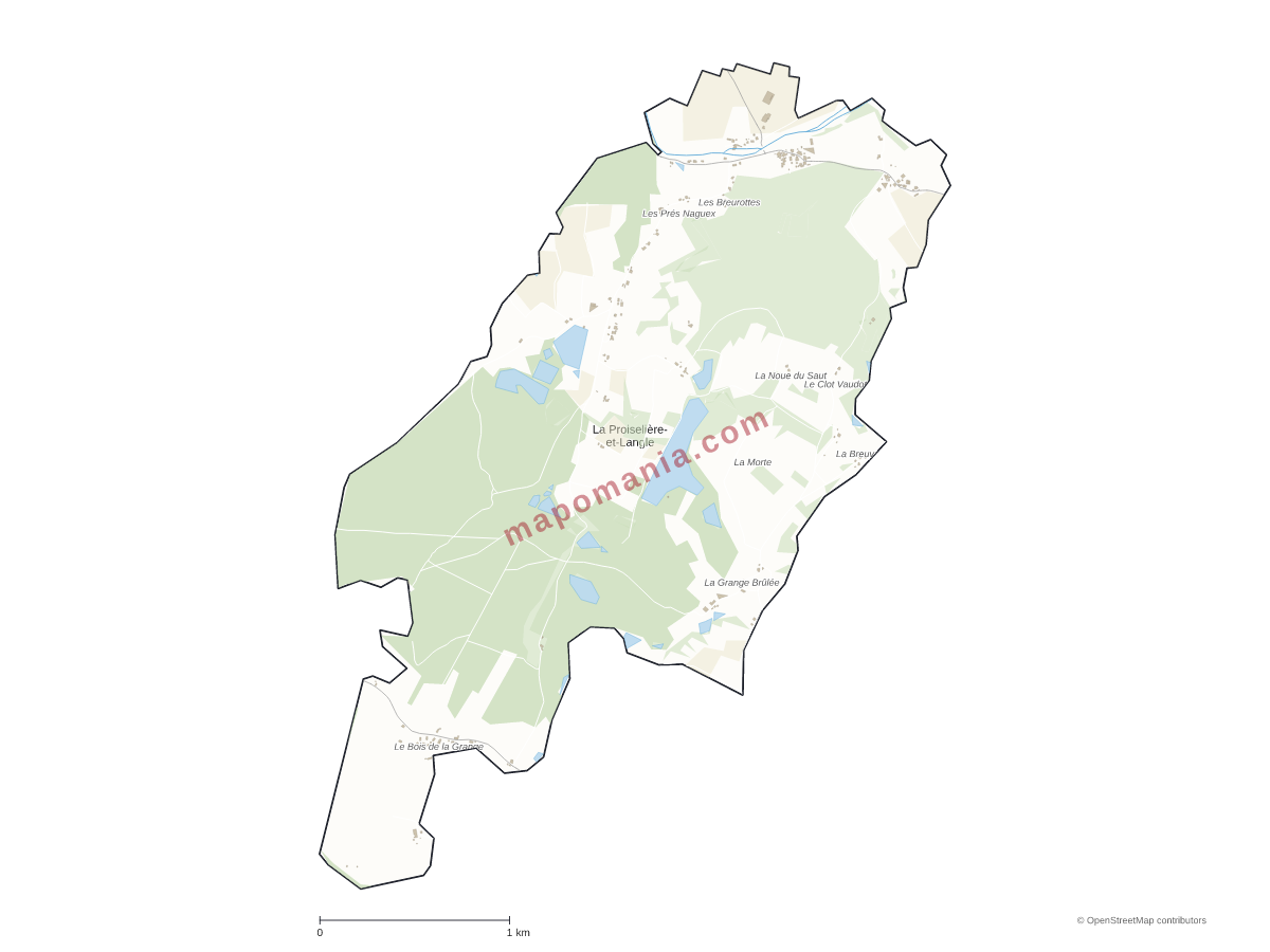 Carte de La Proiselière-et-Langle à personnaliser