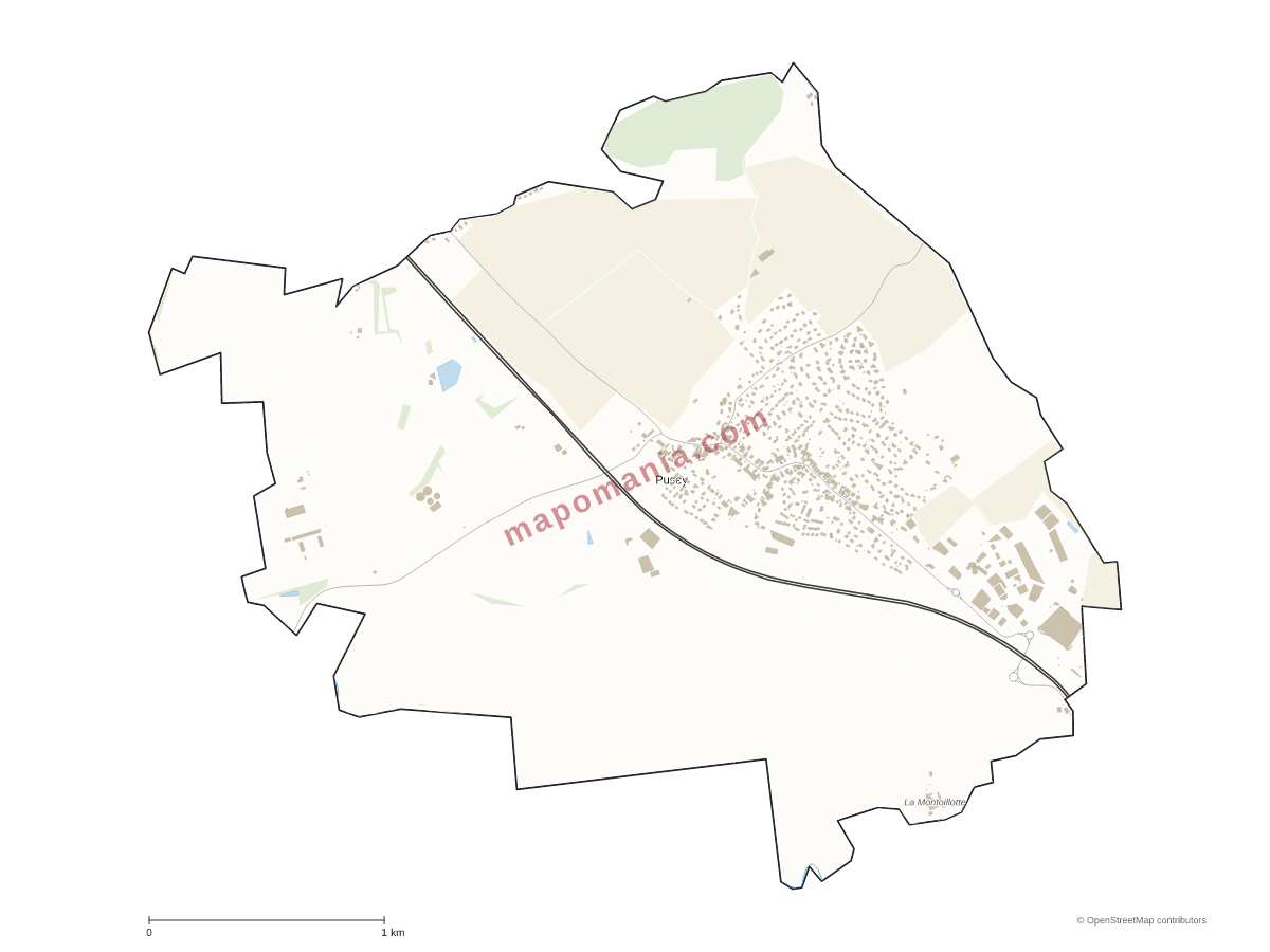 Carte de Pusey à personnaliser