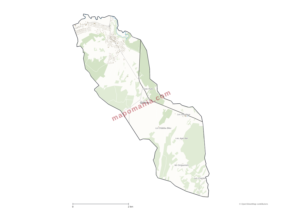 Carte de Quincey à personnaliser