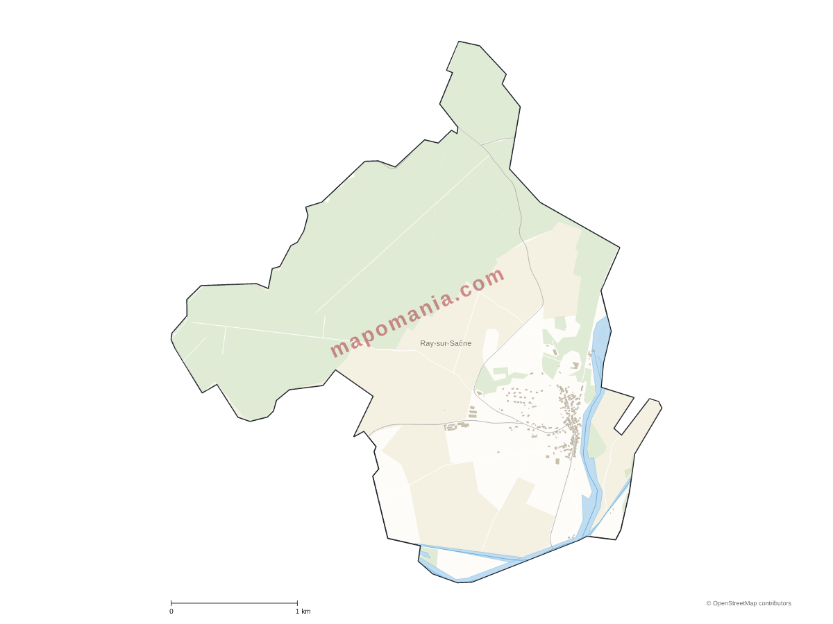 Carte de Ray-sur-Saône à personnaliser
