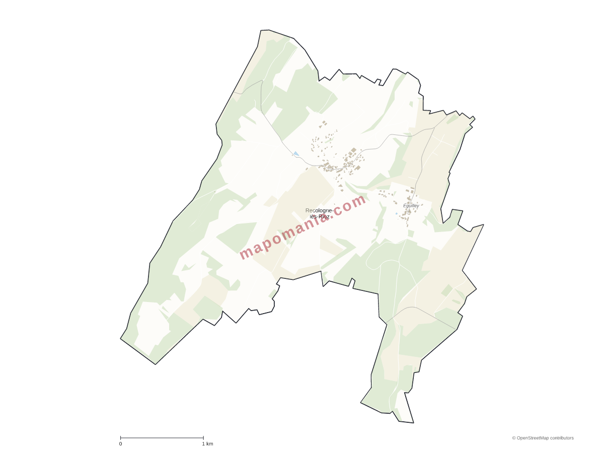 Carte de Recologne-lès-Rioz à personnaliser