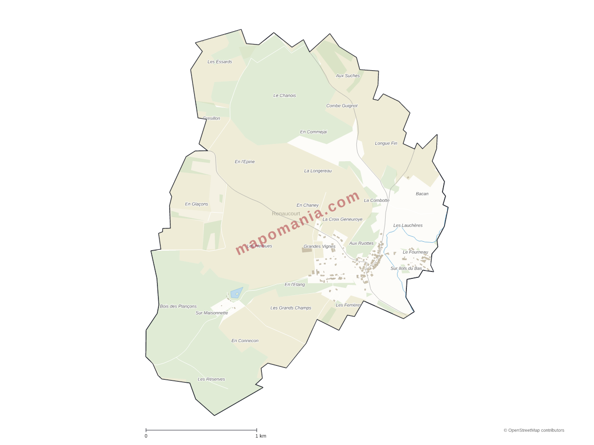 Carte de Renaucourt à personnaliser