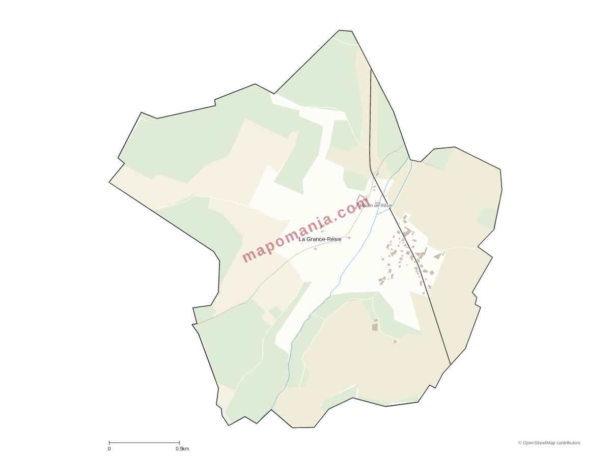 Carte de La Grande-Résie à personnaliser