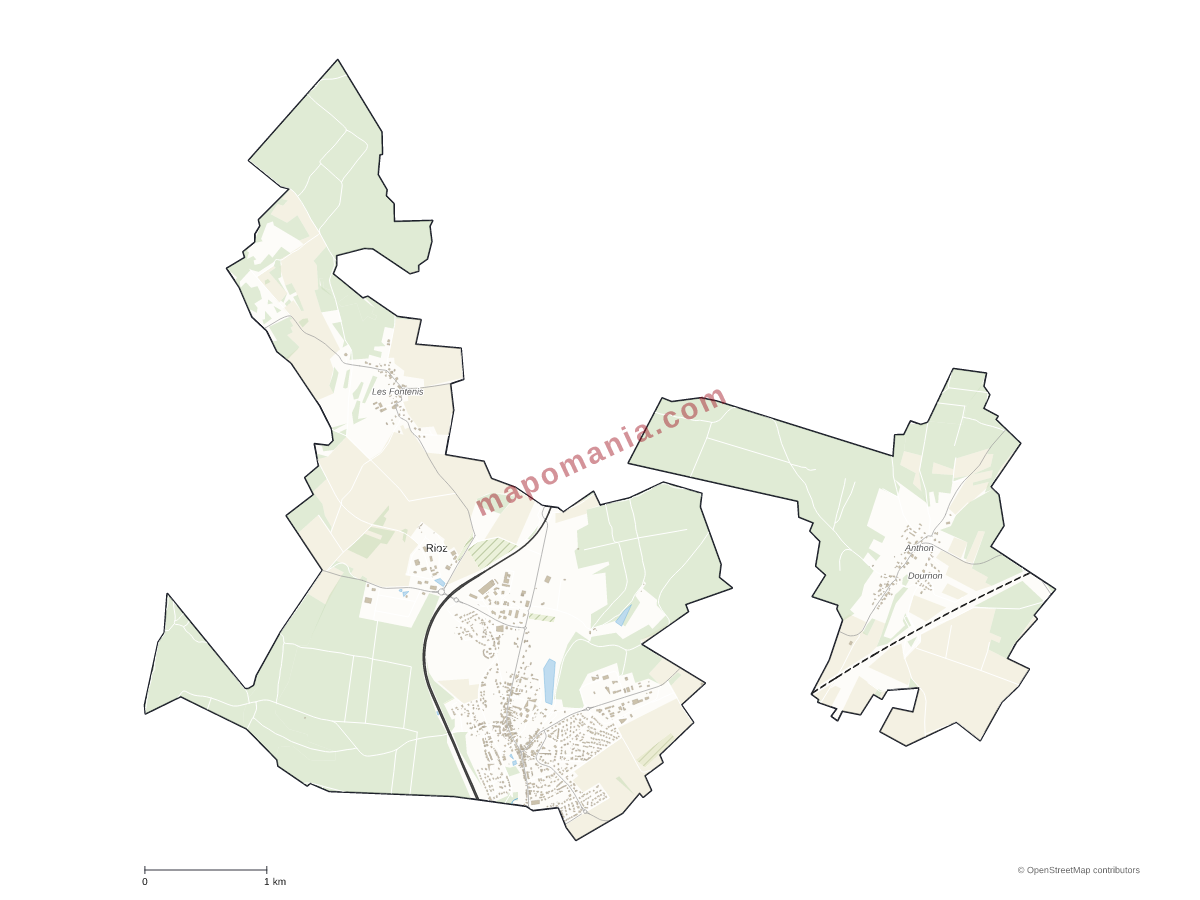 Carte de Rioz à personnaliser