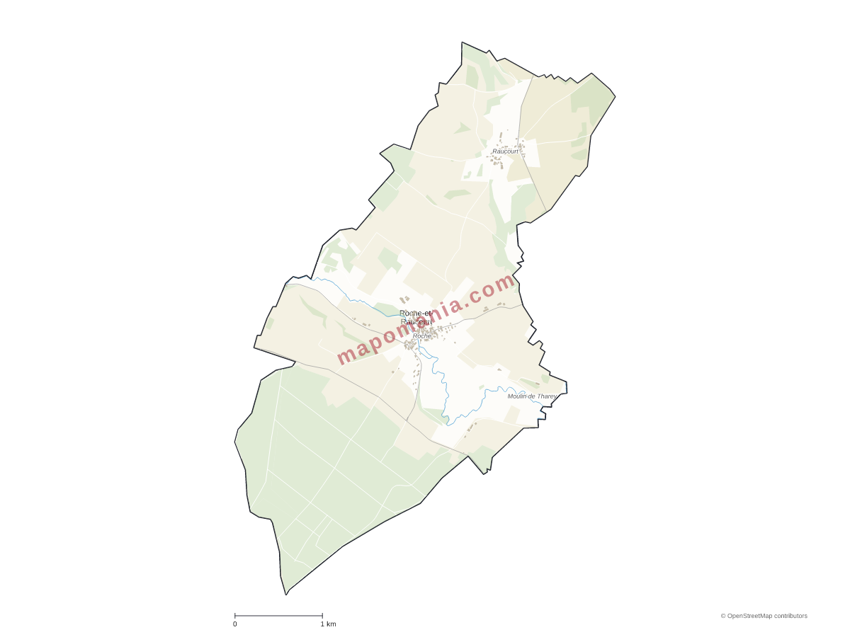 Carte de Roche-et-Raucourt à personnaliser