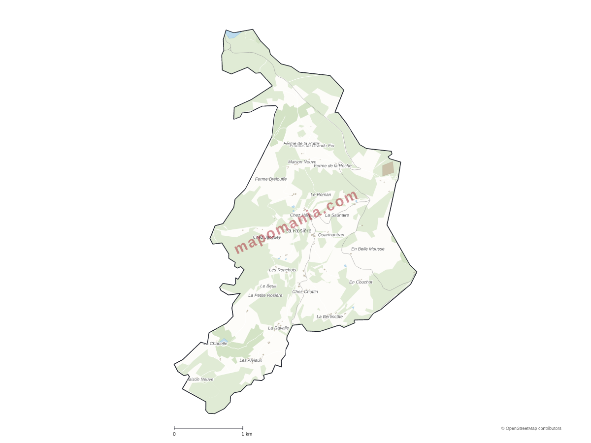 Carte de La Rosière à personnaliser