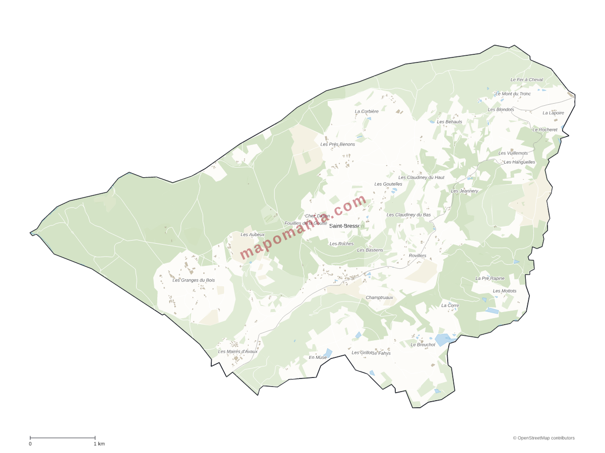 Carte de Saint-Bresson à personnaliser
