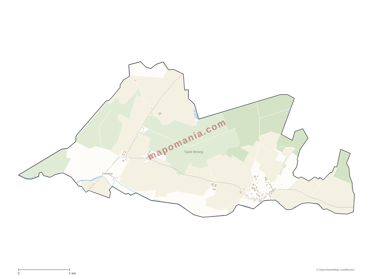 Carte de Saint-Broing à personnaliser