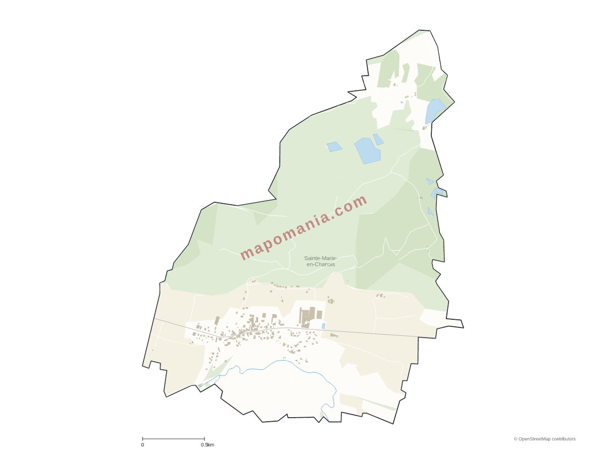 Carte de Sainte-Marie-en-Chanois à personnaliser