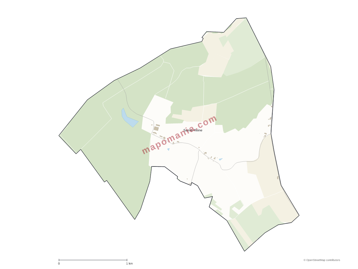 Carte de Sainte-Reine à personnaliser