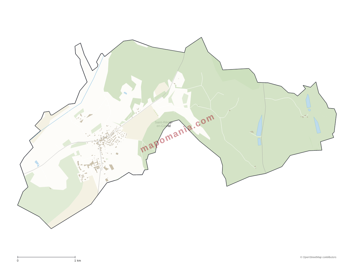 Carte de Saint-Rémy-en-Comté à personnaliser