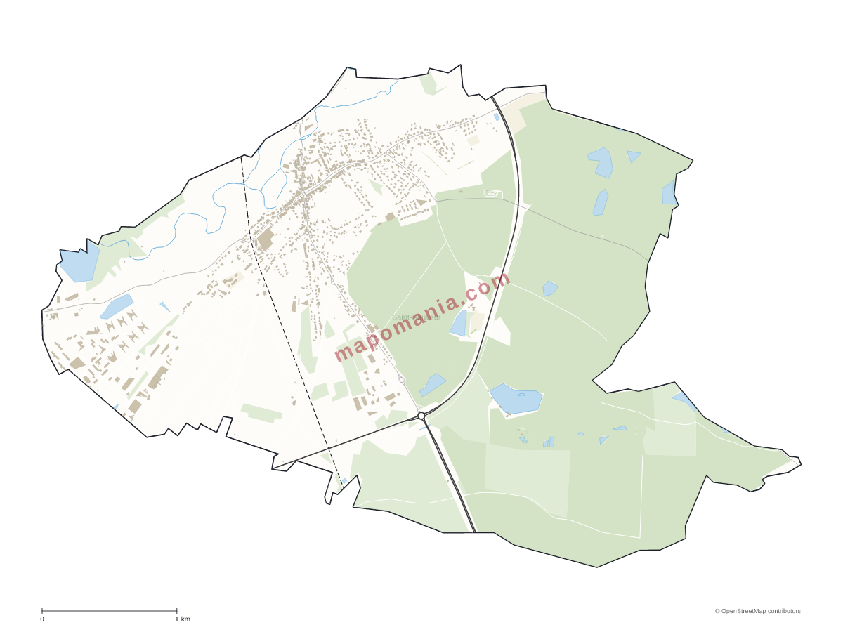 Carte de Saint-Sauveur à personnaliser